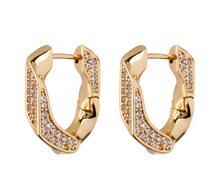 Load image into Gallery viewer, Pave Cuban Link Hoops