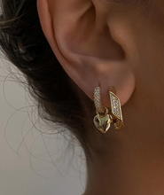 Load image into Gallery viewer, Pave Cuban Link Hoops