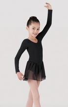 Load image into Gallery viewer, Long Sleeve Chiffon Skirted Leotard