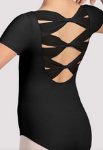 Load image into Gallery viewer, Mirella Glow Girl Boat Neck Cap Sleeve Leotard