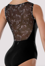 Load image into Gallery viewer, Eden Floral Mesh Boat Neck Leotard