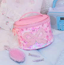 Load image into Gallery viewer, Confetti Floral Bow Round Glam Bag