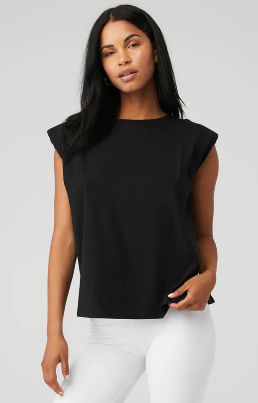 Headliner Shoulder Pad Sleeveless Tee