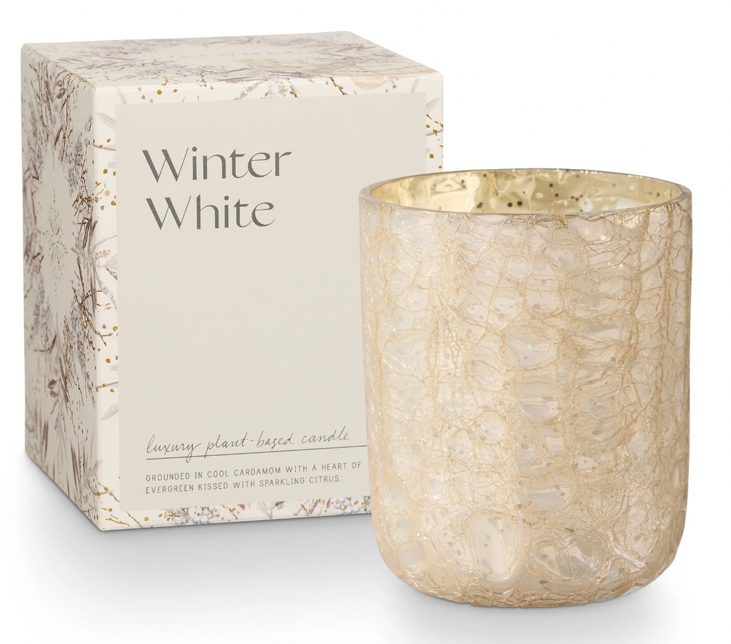 Small Boxed Crackled Glass Candle