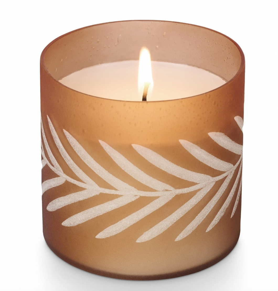 Copper Leaves Gather Glass Candle