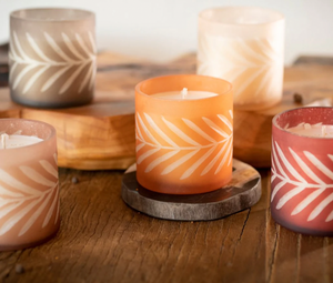 Copper Leaves Gather Glass Candle