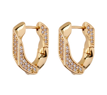Load image into Gallery viewer, Pave Cuban Link Hoops
