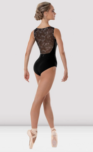 Eden Floral Mesh Boat Neck Leotard