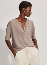 Load image into Gallery viewer, Kasey Mock Placket Rib Tee
