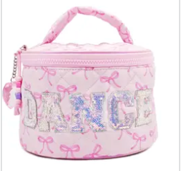 Dance Bow Quilted Round Glam Bag