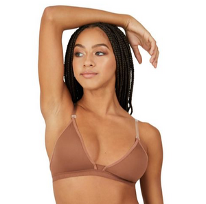 Deep Neck Clear Back Bra